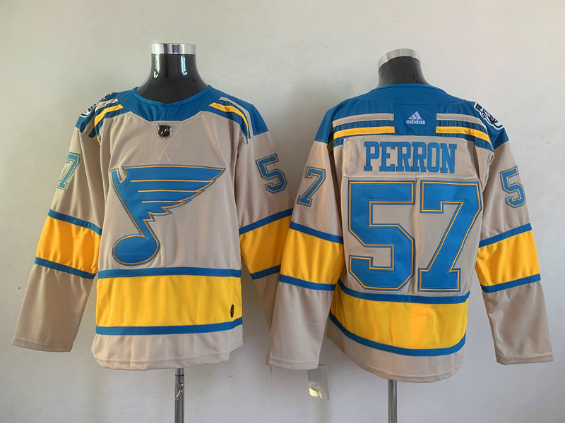 Men's St. Louis Blues David Perron #57 Cream Breakaway Jersey
